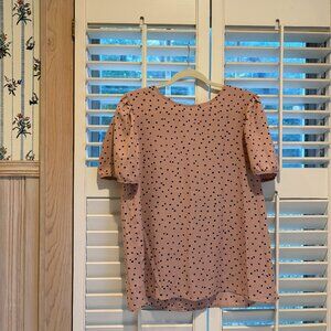 Pink polka dot blouse